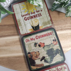 Storage box with Guinness cork backed coasters