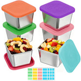 six-pack six-ounce stainless steel snack containers for kids