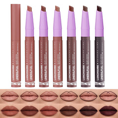 6pcs 2in1 lipstick and liner set packaging