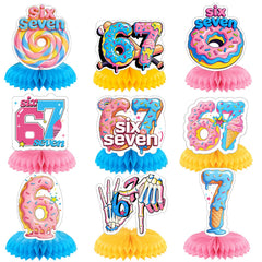 6 7 birthday decorations centerpiece blue pink