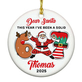 Six Seven Ornament customized wooden keepsake closeup