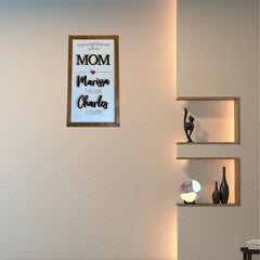 Includes wall hanger and easel for easy display