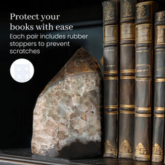 Brazilian agate bookends showcasing earthy hues