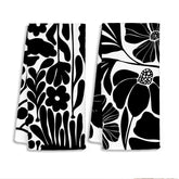 SJDFCSA Boho Abstract Floral Kitchen Towels 16x24 2-pack in black and white