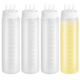 Skdqiee 4pcs sauce bottle squeeze 24 oz with scale