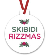 Skibidi Rizz mas Teenage Meme Christmas Ornament 2025 double sided on tree