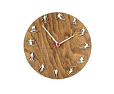 Skiing Clock 10 inch diameter wooden clock face