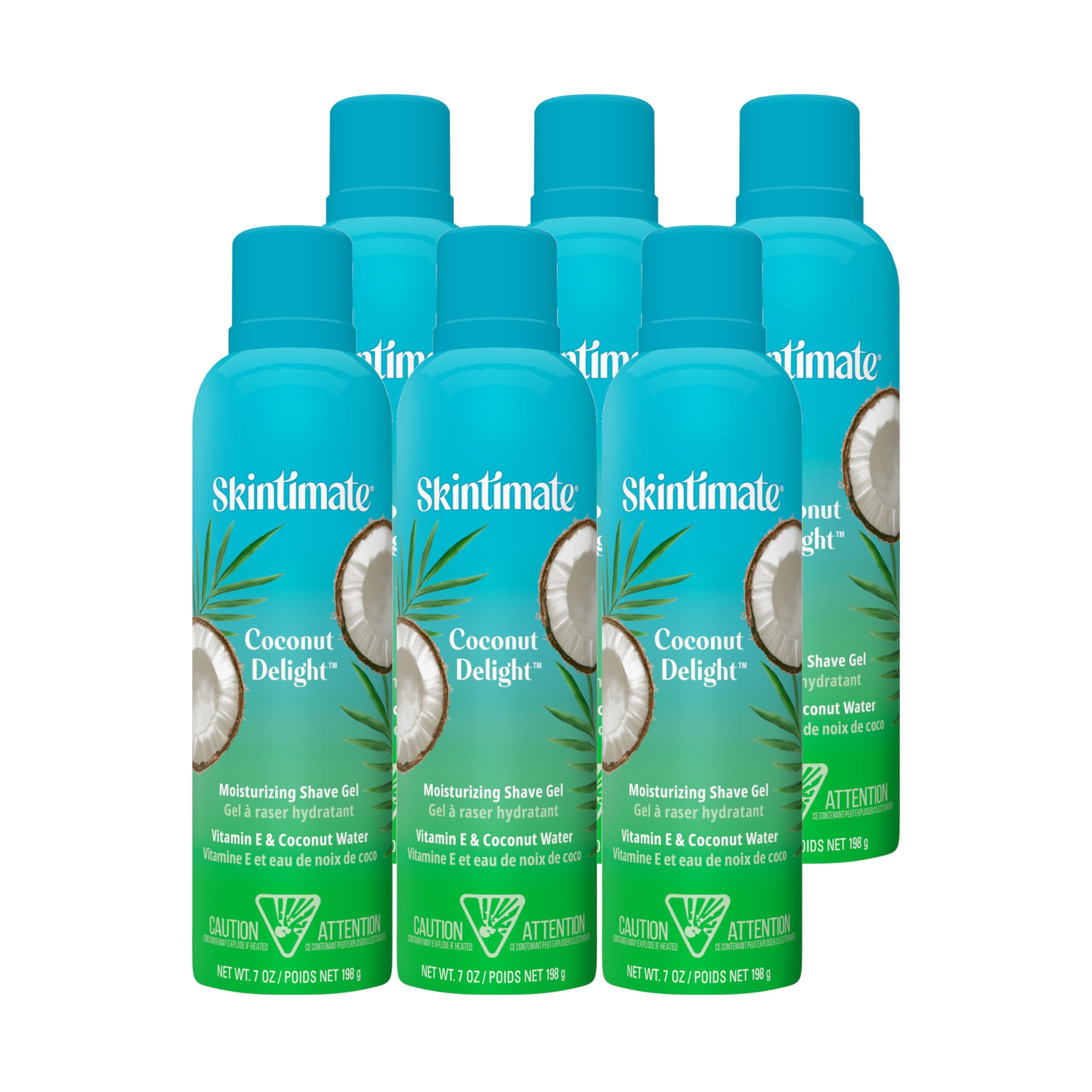 Skintimate Coconut Delight Shave Gel for Women 7oz bottle 6 pack