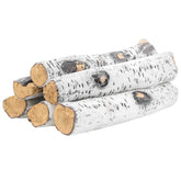 Skyflame gas fireplace logs white birch ceramic design