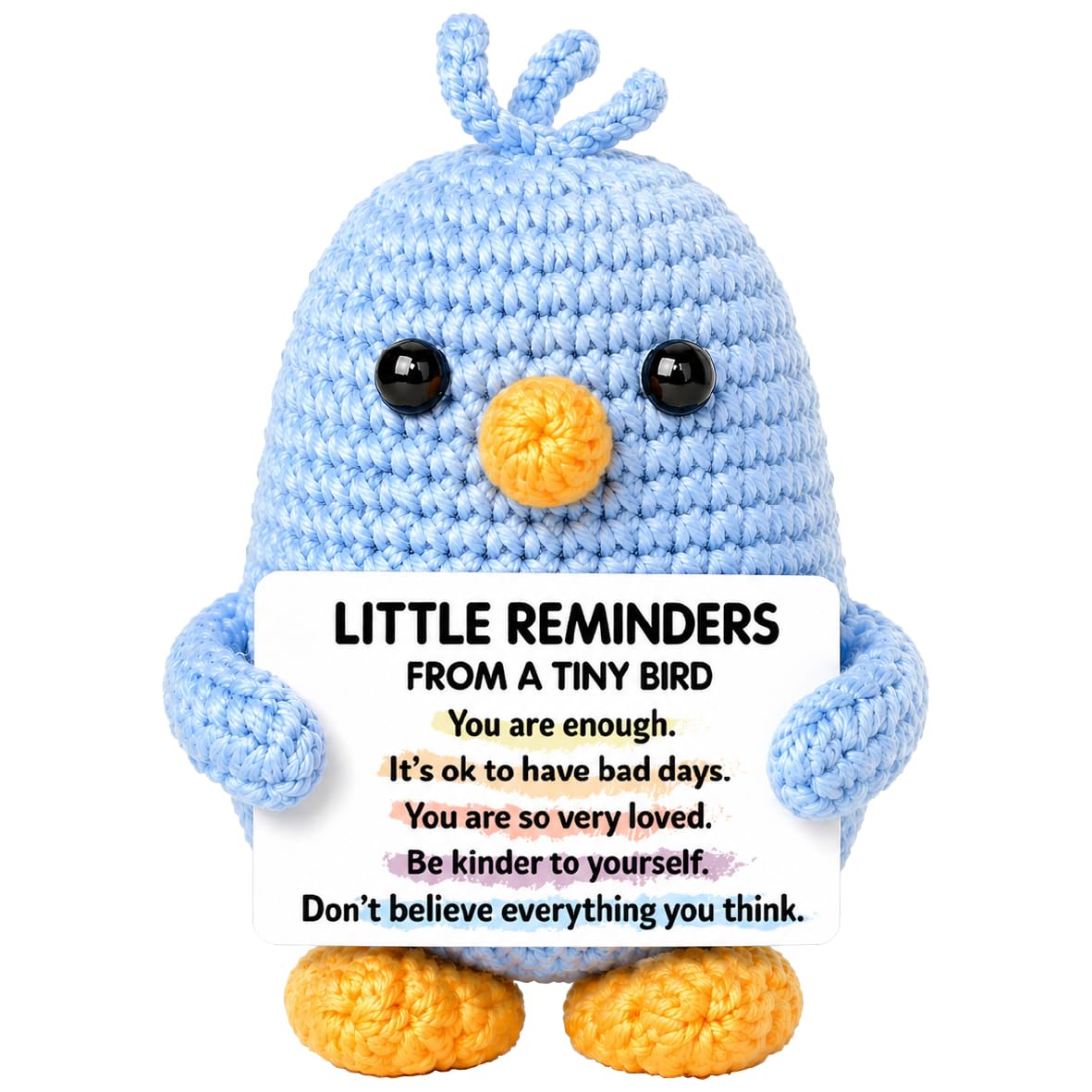 Skyists Positive Crochet Blue Bird Gift tiny handmade desk decor