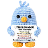Skyists Positive Crochet Blue Bird Gift tiny handmade desk decor