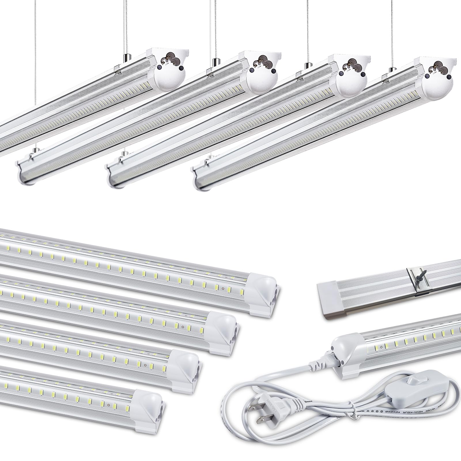 Skymoatled 8Pack 4FT LED Shop Light overview
