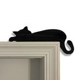 Sleepy Cat Door Topper black PVC decor for door corner