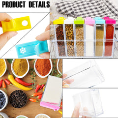 Six jars per set with two-spout sliding lids