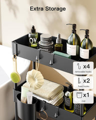 Slim storage cart with wheels for bathroom