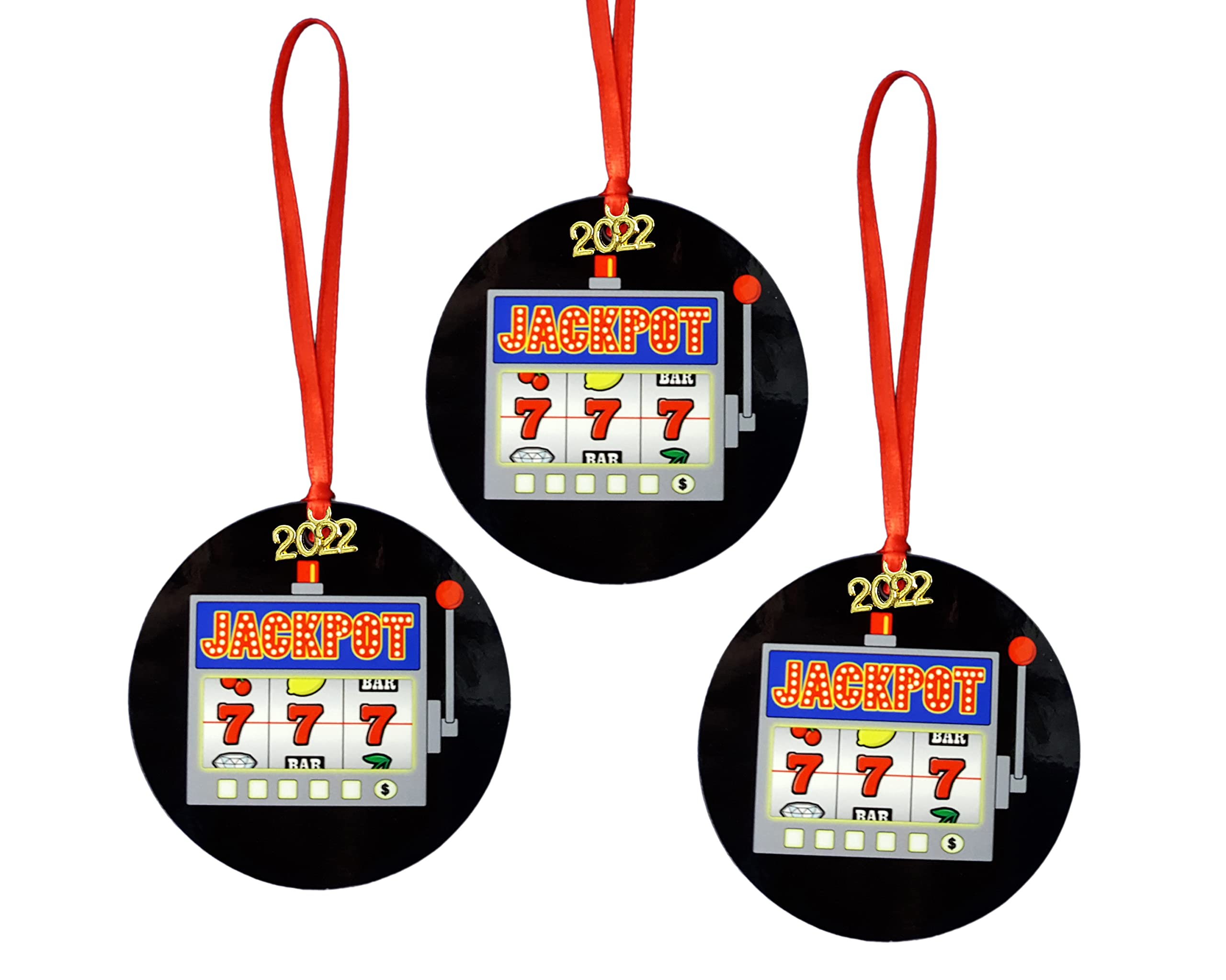 Slot Machine Christmas Ornament Set with 2025 charm