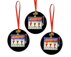 Slot Machine Christmas Ornament Set with 2025 charm