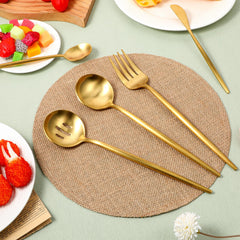 Gold slotted serving spoon 10-3 inch