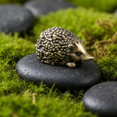 Handmade in USA brass hedgehog figurine