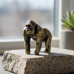 Small gorilla figurine measuring 0.90 x 0.55 x 0.78 inches