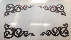 Small Decorative Scroll Corner Accents set of 4 metal wall art image 2