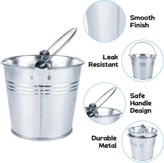 4 inch tall metal bucket for centerpieces and favors
