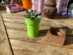 Small plants fit inside retro gaming planter