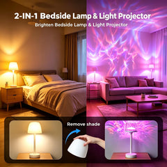 Small table nightstand lamp with touch and remote controls
