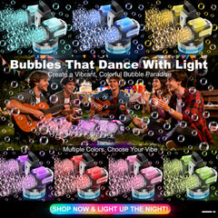 LED battery display on bubble machine