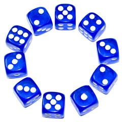 Blue translucent 16mm D6 dice by SmartDealsPro