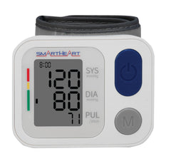 Compact wrist monitor fits adult wrists 5.3-7.6 inches