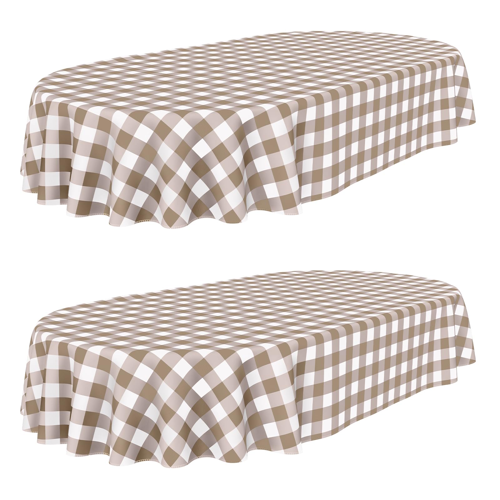 Smiry 2 Pack Oval Tablecloth with flannel backing 60x84