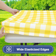 Smiry 8 Foot Picnic Table Cloth 4 Pack packaging
