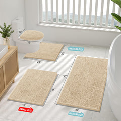 Absorbent microfiber shags on Smiry Bathroom Rugs 96X24