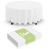 Smiry disposable table cloth 84 inch round white