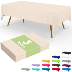Smiry disposable table cloth 3 pack ivory