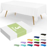 Smiry disposable table cloth 3 pack white 54x72 inches