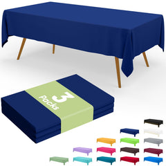 Smiry disposable table cloth 3 Pack navy 54x72 inches