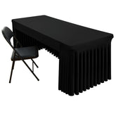Smiry Spandex Open Back Tablecloth 6ft black product photo