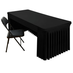 Smiry Spandex Open Back Tablecloth 6ft black product photo