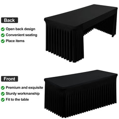 Smiry Waterproof Tablecloth Black 6ft surface