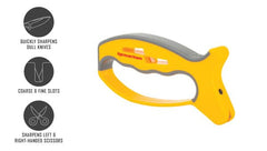 Reversible carbide blades in the knife sharpener for long lasting use