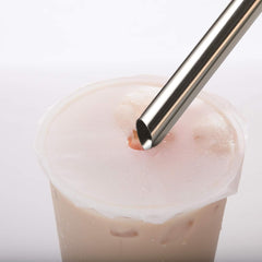 0.5 inch wide stainless steel straw for thick drinks