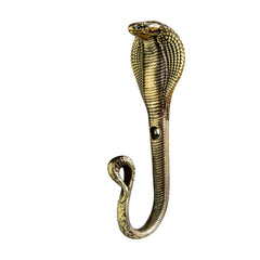 Snake themed brass wall hook for towels and bags