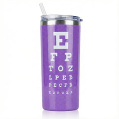 Snellen chart water bottle 0195 with iridescent purple finish