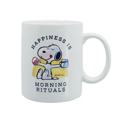 Snoopy graphic on Peanuts mug for morning rituals