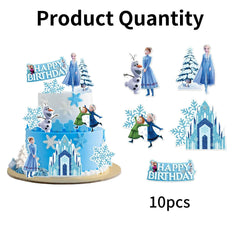 Snow theme princess cake decorations on premium cardstock