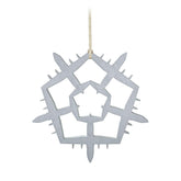 Snowflake C-130 Hercules ornament made from birch wood