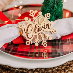 Laser-cut snowflake ornament close up