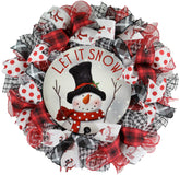 Snowman Wreath 24 inch round front door outdoor decor